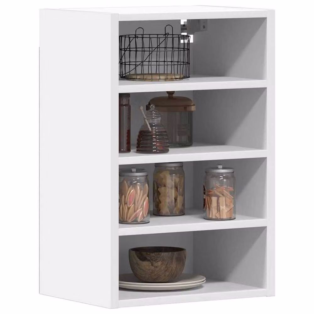 Berkfield Home White Wall Mounted Hanging Kitchen Cabinet with Hinged Doors and Internal Shelves, W/D/H: 40 x 29.5 x 60 cm – 2