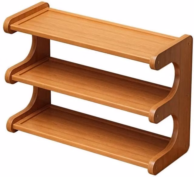 FLAVORA 3 Tier Tabletop Coffee Mug Storage Display Rack in Brown – 1