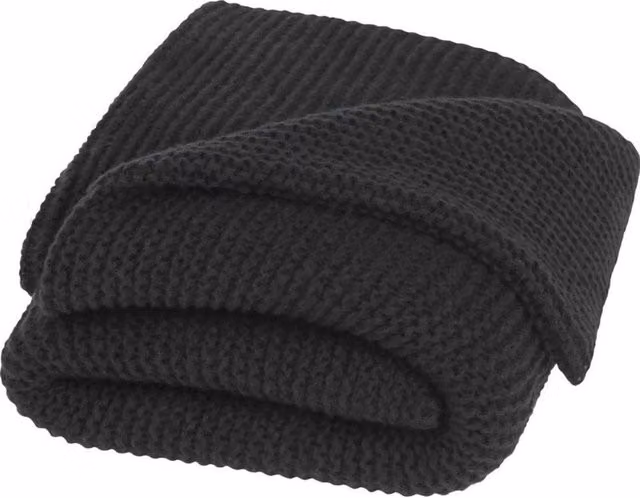 Seasons Suzy Black Knitted Polyester Blanket