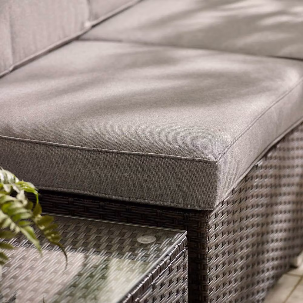 FurnitureboxUK Orlando 10 Seat Modular Outdoor Garden Rattan Sofa in Brown with Upholstered Cushions and Coffee Table – 4