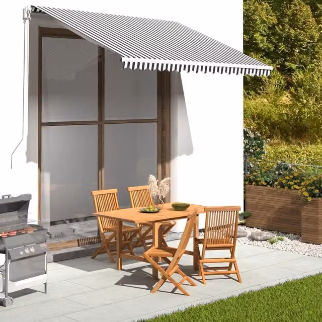 Berkfield Home Replacement Polyester Awning Fabric in Anthracite, White and Black, W: 300 cm, D: 250 cm