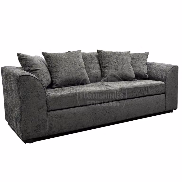 Furnishings For Less UK Monaco Grey Chenille Fabric 3 Piece Sofa Suite Including 3 Seater Sofa and 2 Armchairs