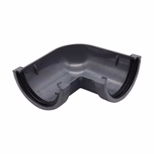 FloPlast Mini Half Round Gutter Angle 90 Degree, 76mm, Anthracite Grey