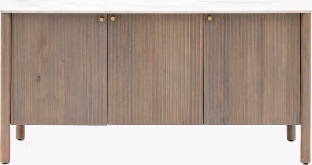 Perch & Parrow Flute Modern Mango Wood Sideboard in Brown