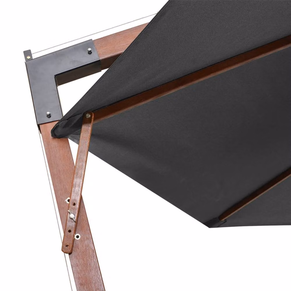 Berkfield Home Anthracite Cantilever Hanging Parasol with Black Solid Fir Wood Pole – 3