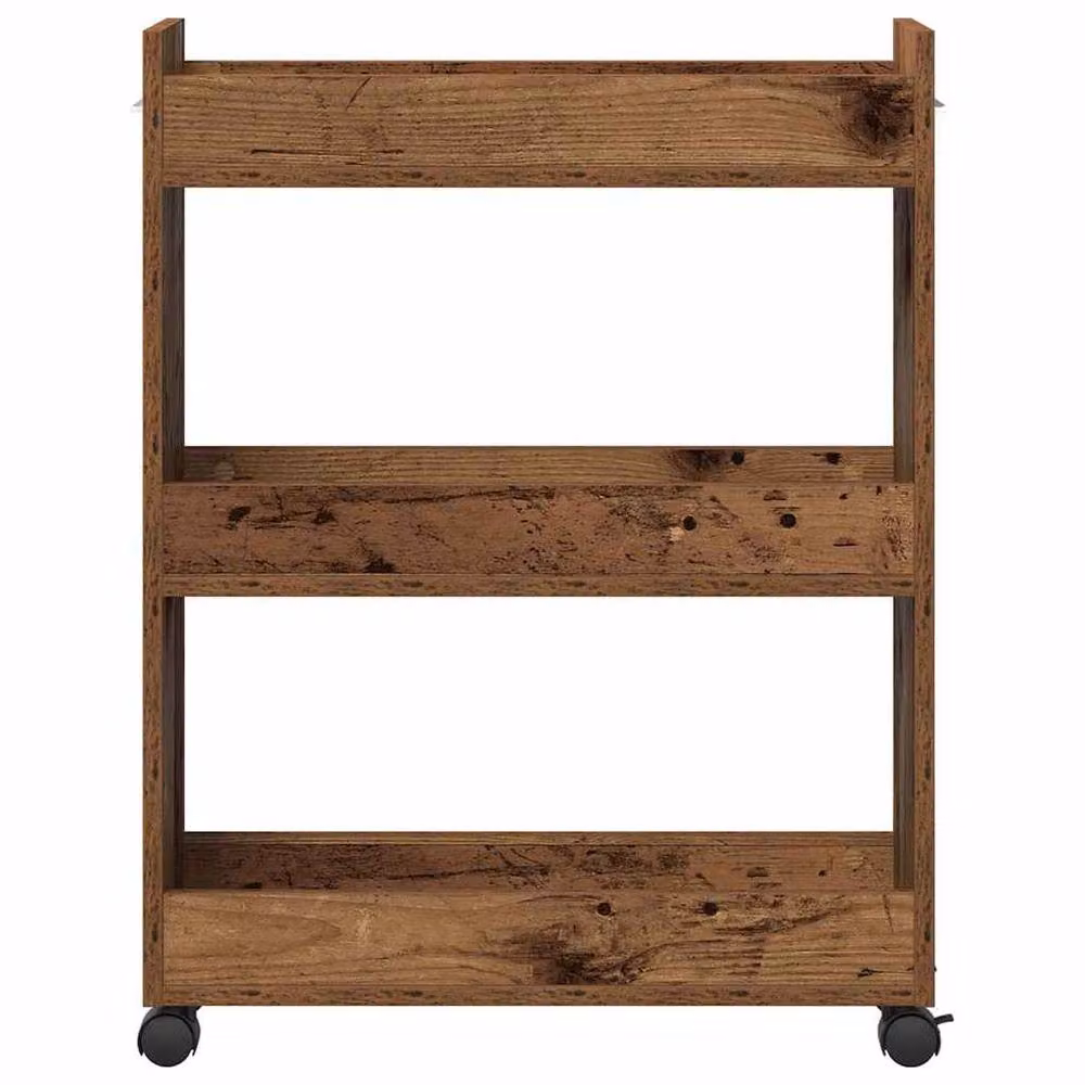 Berkfield Home Rolling Cabinet in Old Wood Brown, W/D/H: 60 x 22 x 79 cm – 4