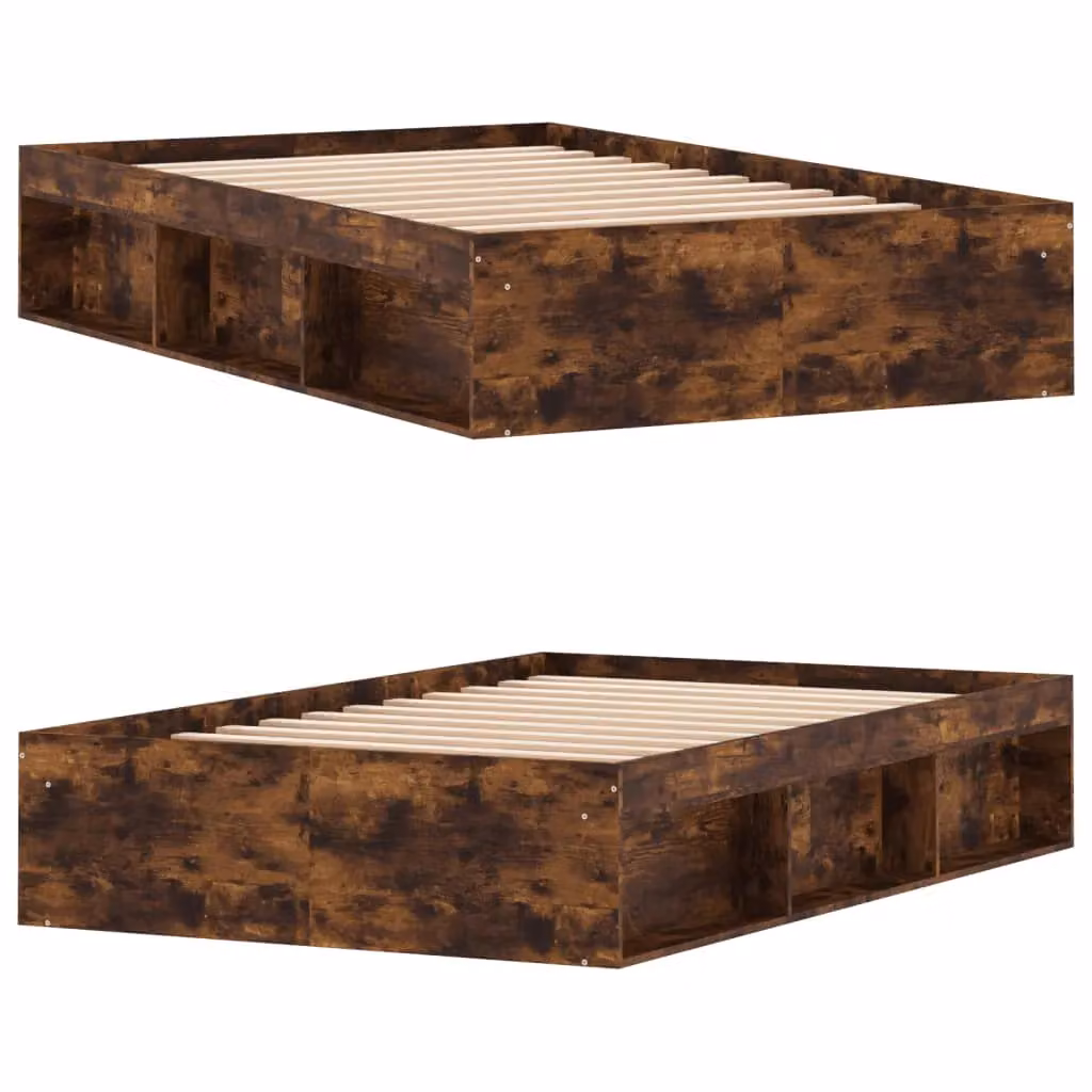 Berkfield Home Modern Bed Frame in Smoked Oak Brown, W: 120 cm, L: 200 cm – 3