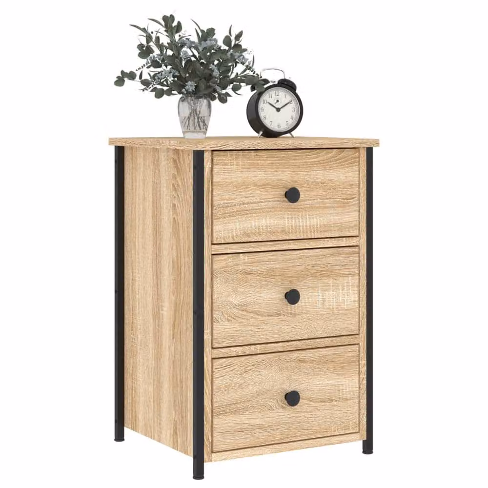 Berkfield Home Sonoma Oak Bedside Cabinet in Brown, W/D/H: 40 x 36 x 60 cm – 3