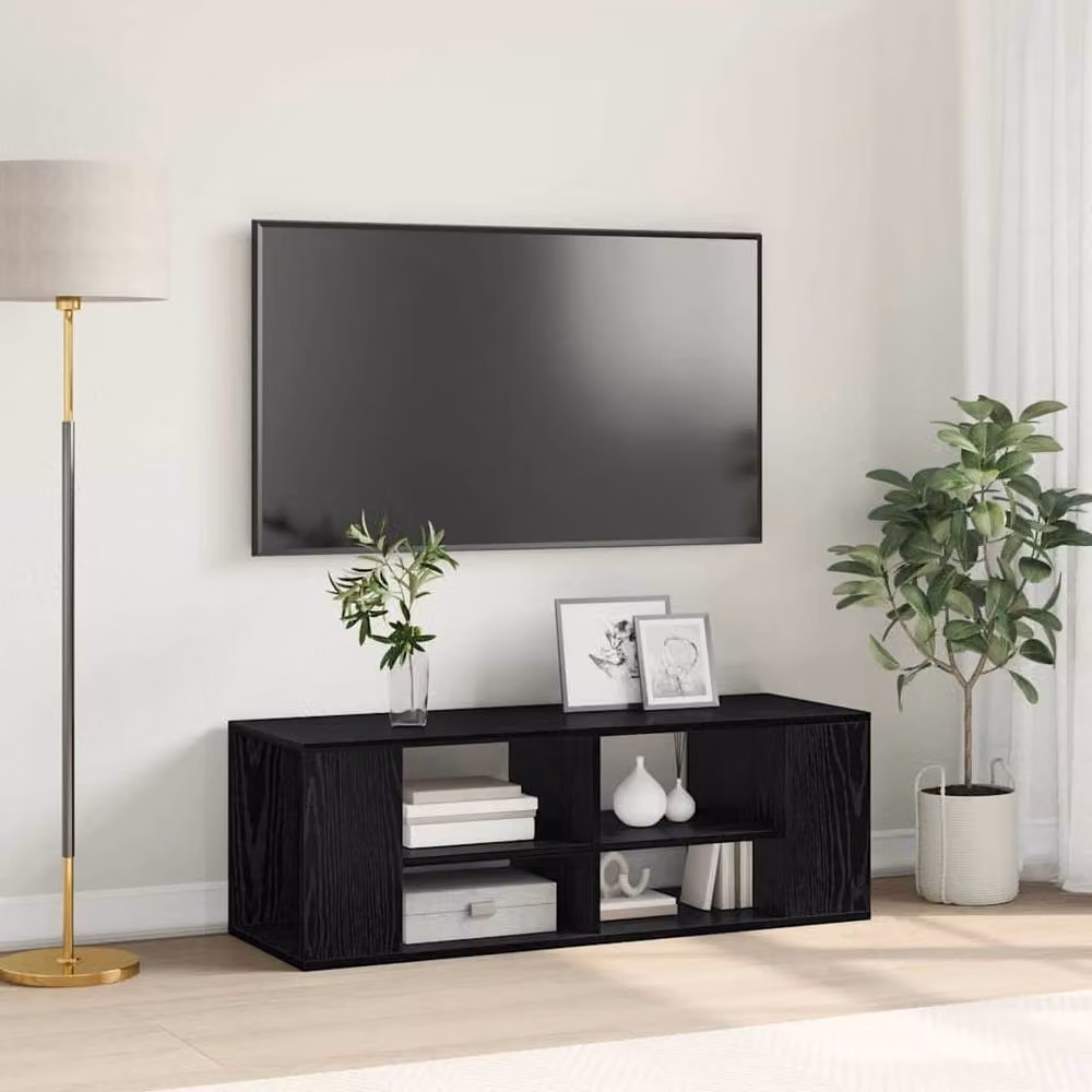 Berkfield Home Black Oak TV Cabinet, W/D/H: 102 x 35 x 35 cm – 2