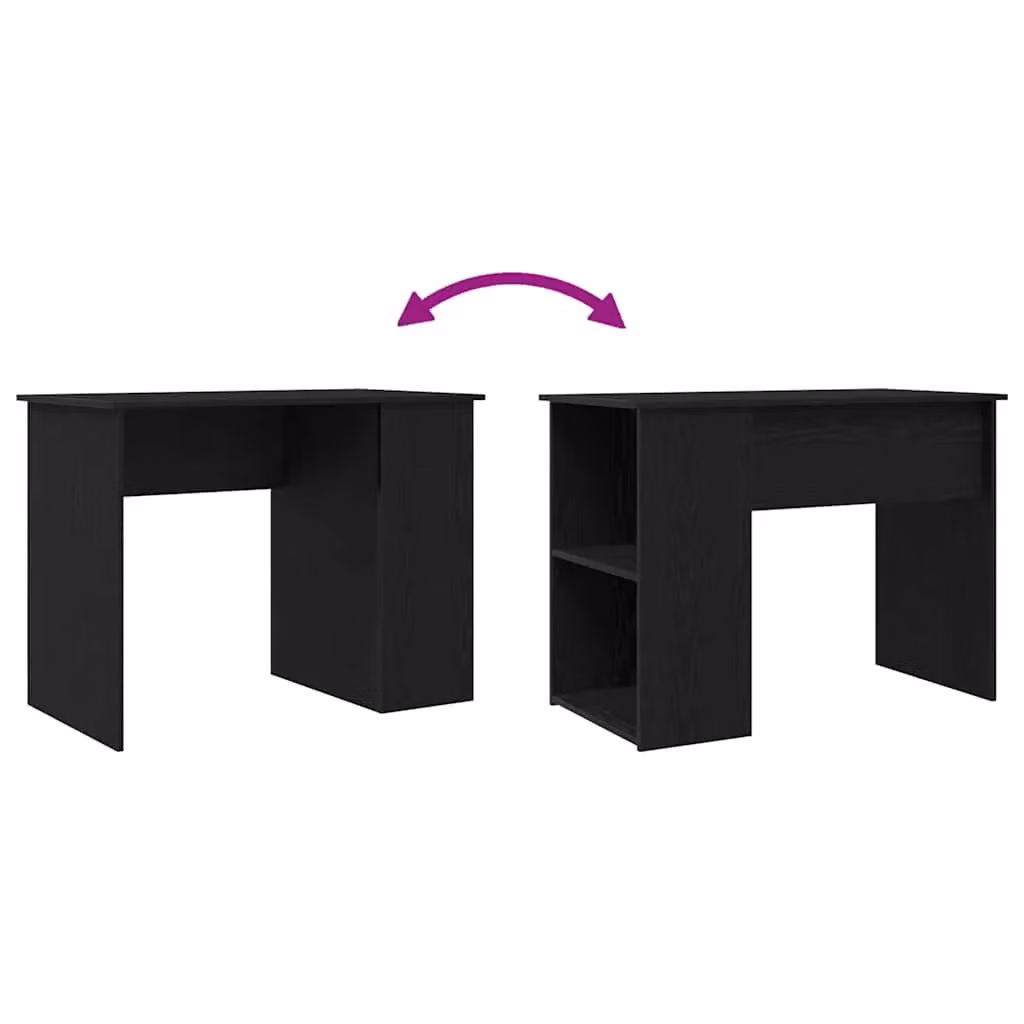 Berkfield Black Oak Writing Desk for Home Office, W/D/H: 100 x 55 x 75 cm – 4