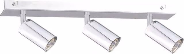 Netlighting Modern Silver Ceiling Spotlight Bar with 3x GU10 Lamps, 50 cm