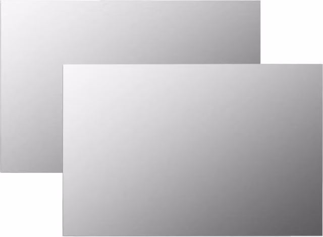 Berkfield Home Set of 2 Rectangular Minimalist Glass Wall Mirrors in Silver, W: 60 cm, H: 40 cm