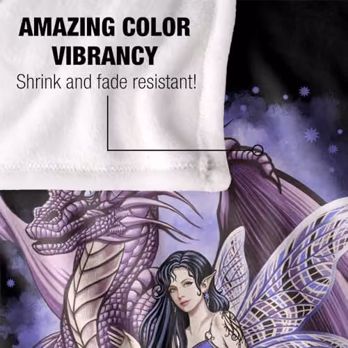 JQ Licensing En Protectors Of The Realm Fairy And Dragon Silky Touch Super Soft Fleece Throw Blanket, Multicolour, W: 91 cm, D: 147 cm – 3