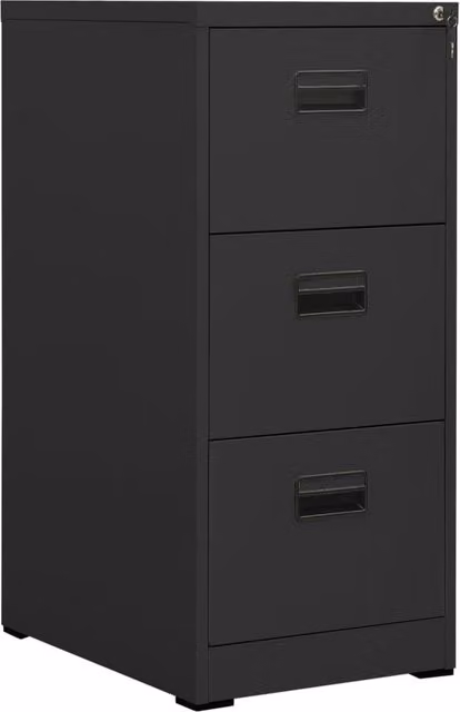 Berkfield Home Anthracite and Black Steel Filing Cabinet, W: 46 cm, D: 62 cm, H: 102.5 cm