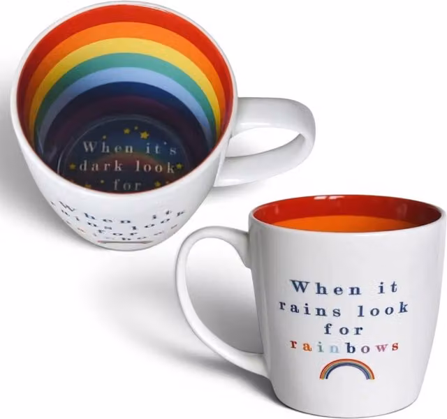 WPL When It Rains Look For Rainbows Multicolour Ceramic Mug