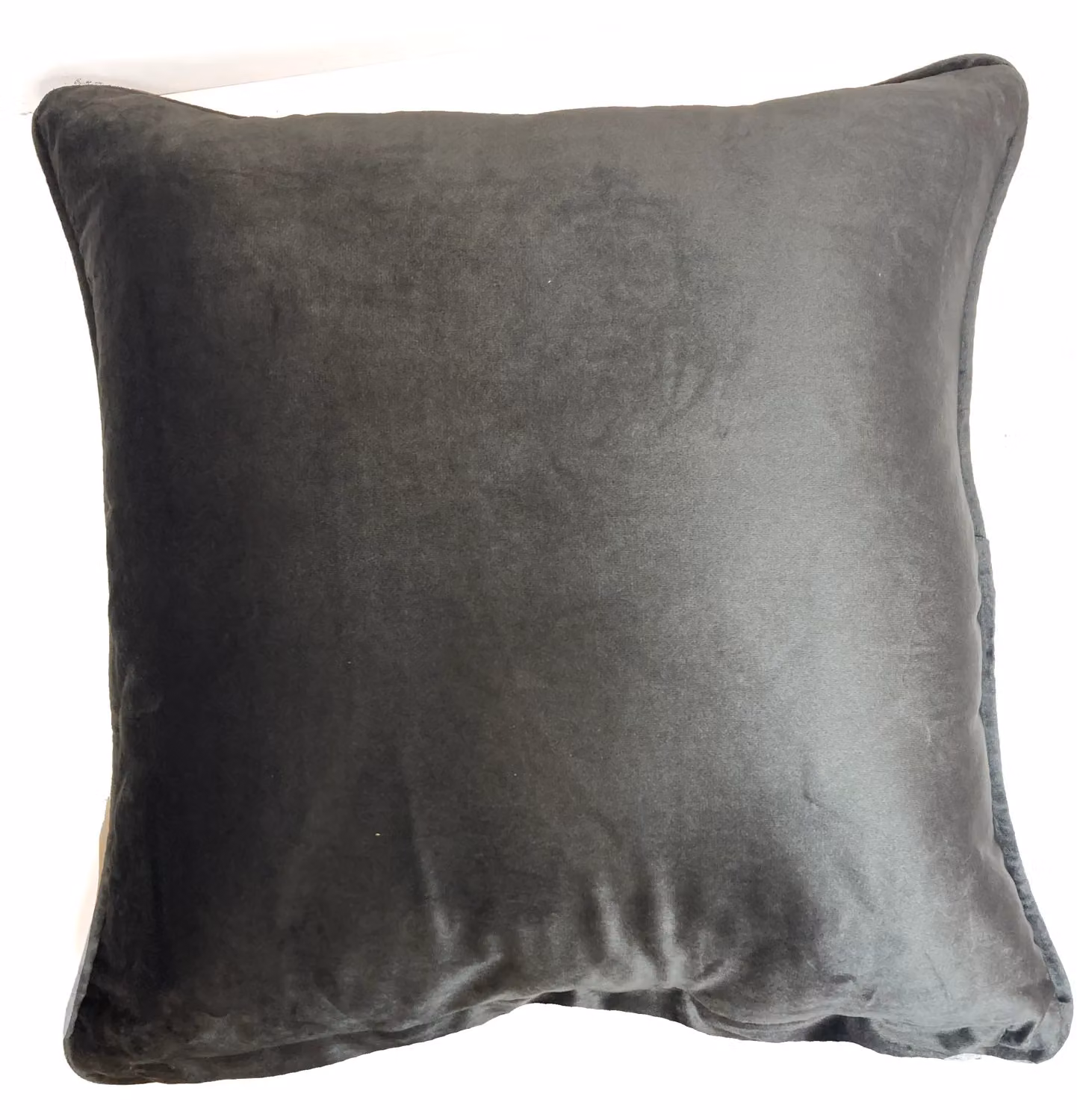 Rapport Home Piped Velvet Polyester Cushion Cover in Grey, W/D/H: 43 x 43 x 1 cm – 2