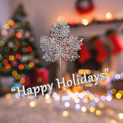 VFM e-Store Silver Christmas Glitter Maple Leaf Spray Decoration, W: 22 cm, H: 45 cm – 3