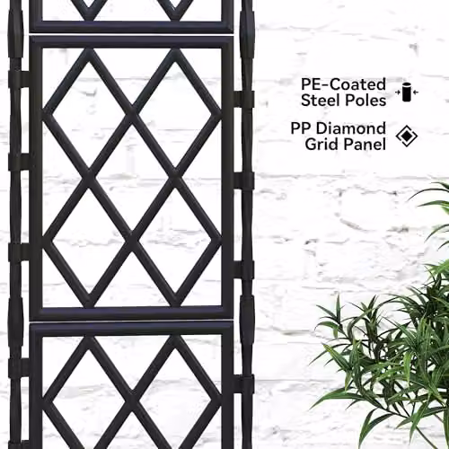 Outsunny Foldable Garden Trellis Support in Black, W/H: 85 x 197 cm – 4