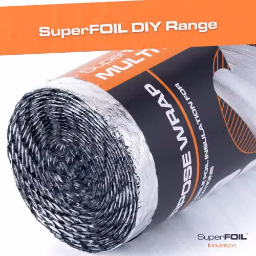 SuperFOIL Silver Multipurpose Aluminium Composite Foil Insulation Roll, W: 0.6 m x L: 5 m – 4