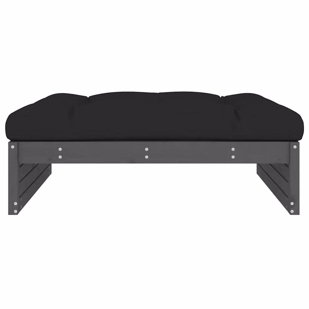 Berkfield Home Rustic Grey Garden Footstool in Solid Pine, W: 120 cm, D: 80 cm, H: 80 cm – 3