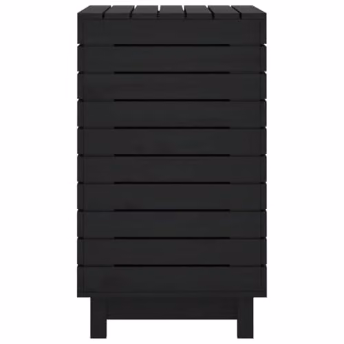 vidaXL Black Solid Wood Pine Laundry Basket W: 88.5 cm, D: 44 cm, H: 76 cm – 6