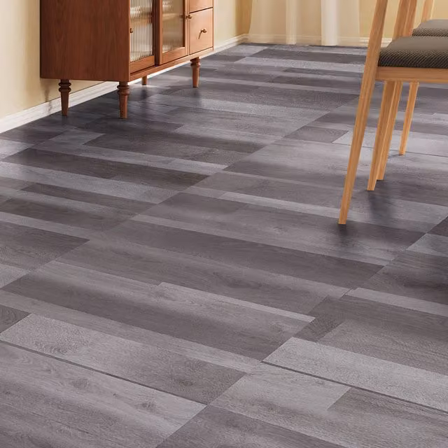 Darphe 36 Piece Wood Grain PVC Self Adhesive Flooring Plank in Multicolour and Grey