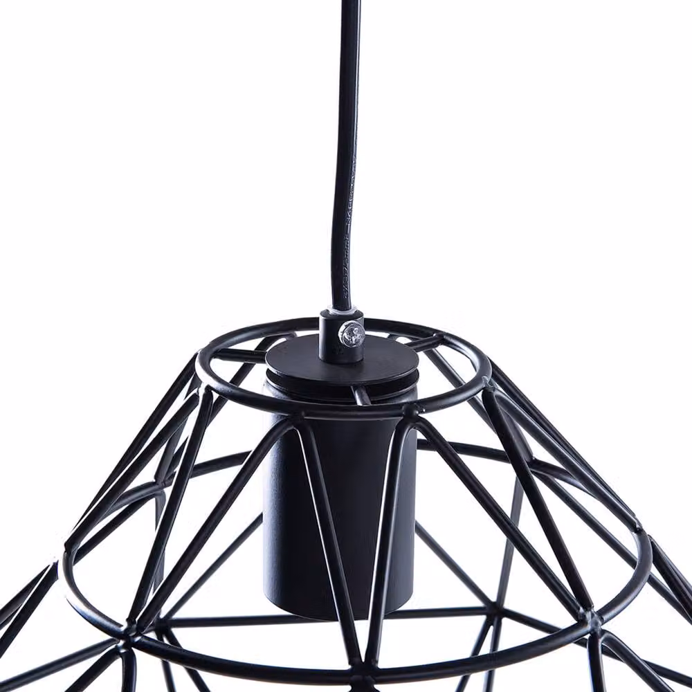 Wyld and Coco Black Geometric Cage Pendant Light – 3