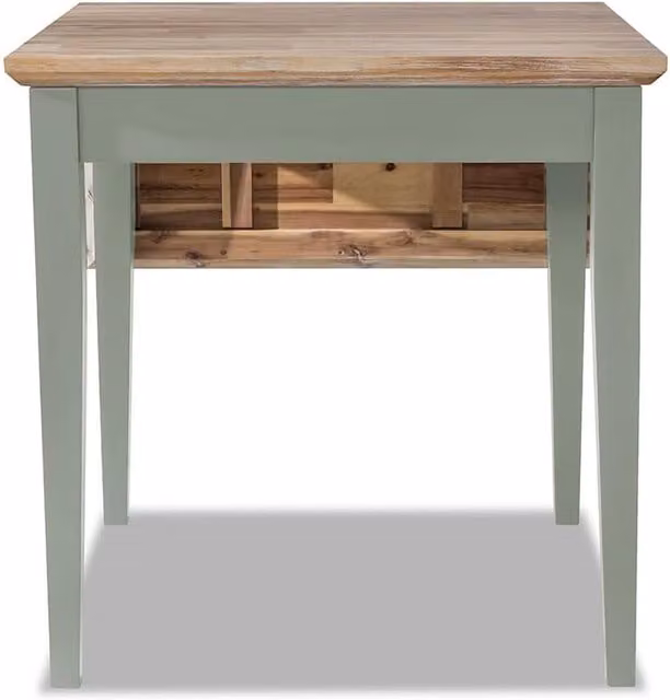 Florence Square Acacia Wood Extending Drop Leaf Dining Table, Green, W/D/H: 75 x 75 x 74 cm