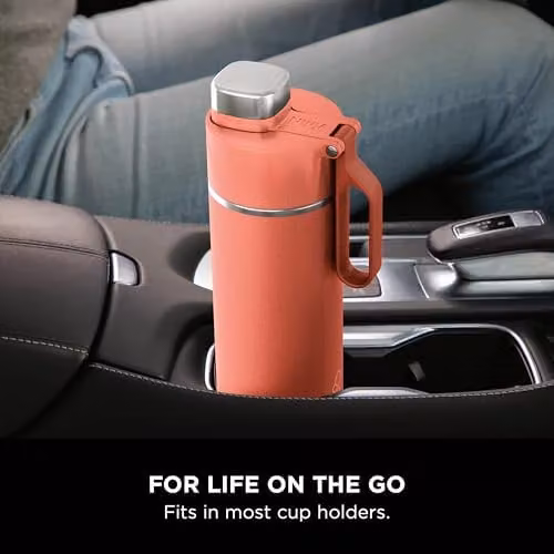 Ninja Thirsti Vacuum Insulated Stainless Steel Water Bottle and Flask, Coral, 530 ml – 4