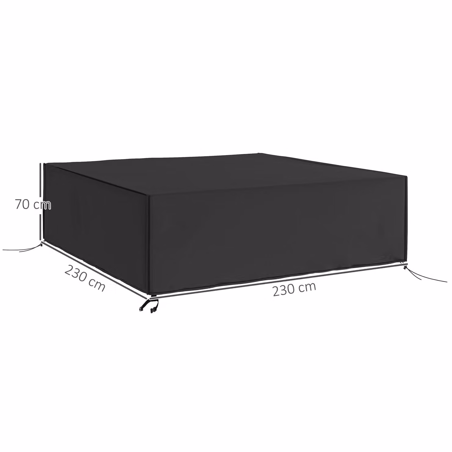Outsunny Waterproof Black Polyester Garden Furniture Set Cover for Corner Sofas, W/D/H: 230 x 230 x 70 cm – 3