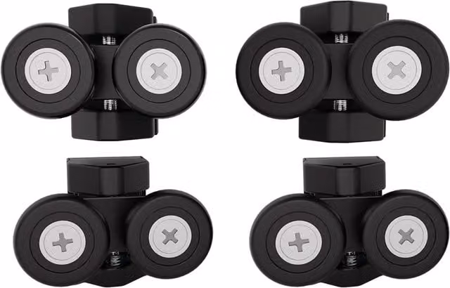 Nes Home Black Twin Upper and Bottom Roll Shower Door Wheels 23mm – 1