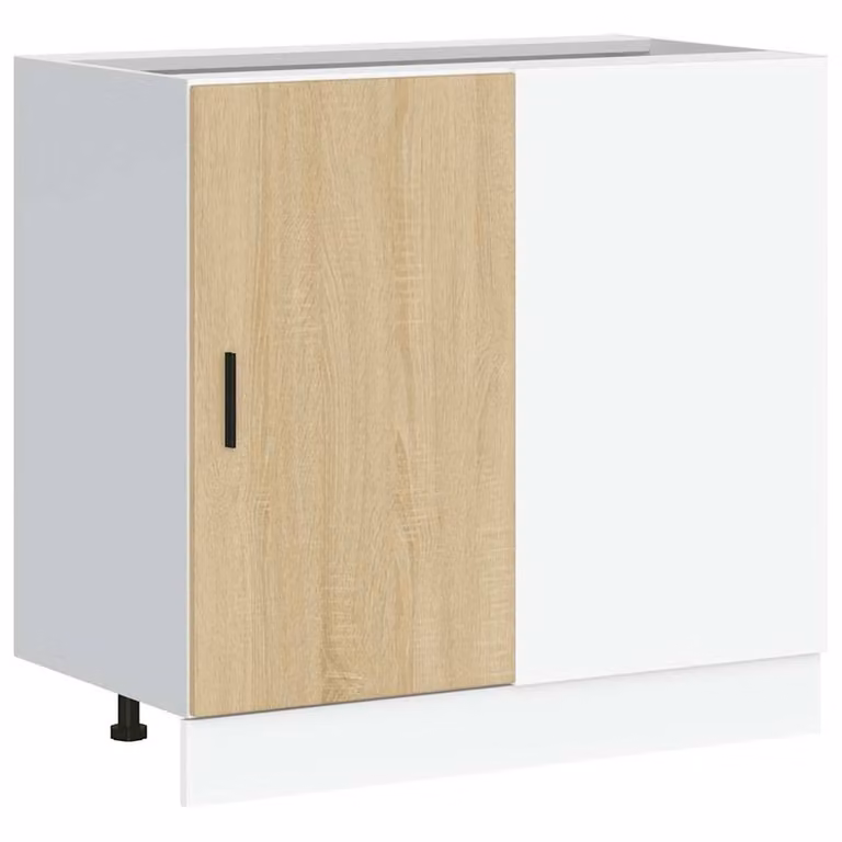 Berkfield Home Sonoma Oak Sink Base Cabinet in Light Brown and White