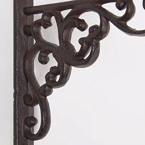 Homescapes Brown Cast Iron Parisian Style Wall Mounted Hanging Basket Hook – 2