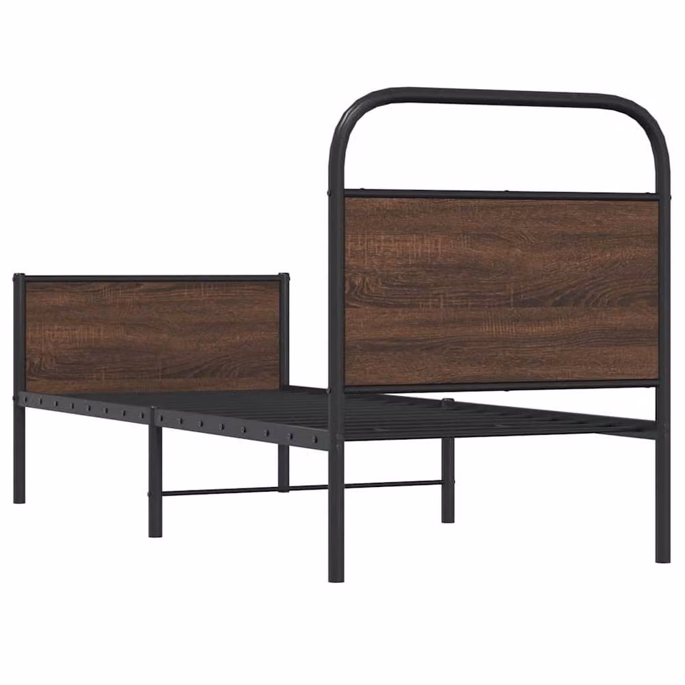 Berkfield Home Elegant Bed Frame in Brown Oak, W/D/H: 80 x 200 cm – 5