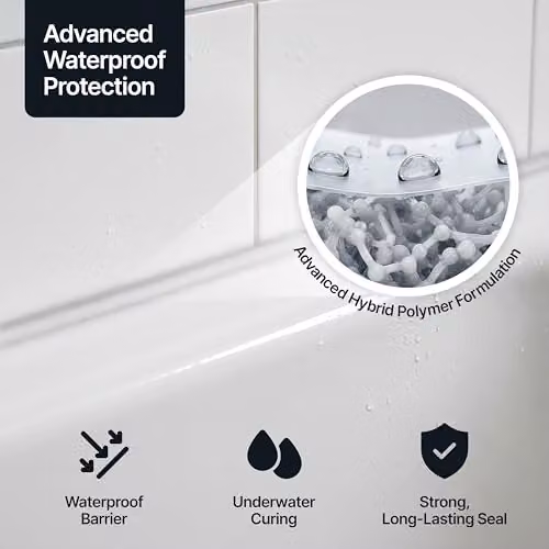Hemway Hybrid Polymer Kitchen and Bathroom Sealant and Adhesive, Transparent, 300 ml – 3