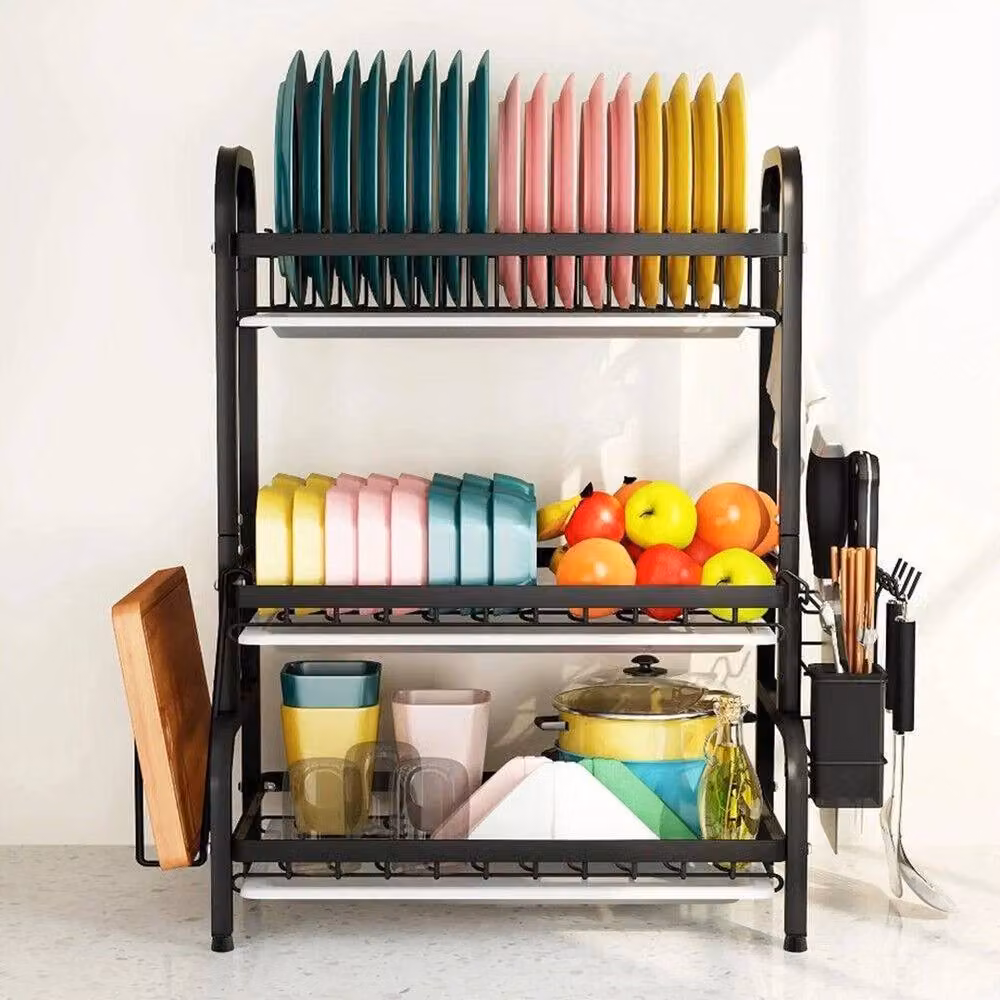 SPETLEK 3 Tier Kitchen Sink Drainer Dish Shelf Rack, Black – 2