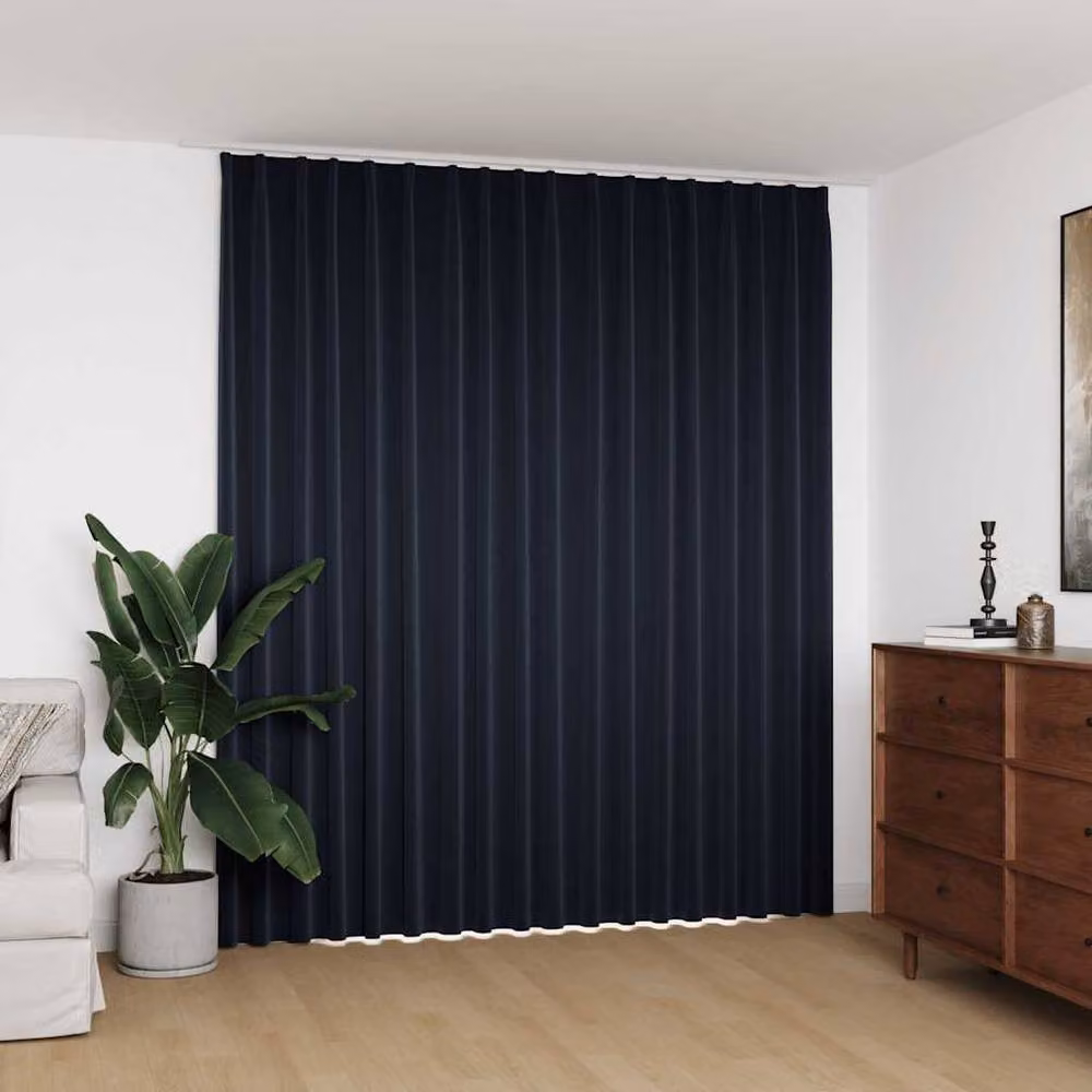 Berkfield Home Blackout Curtain with Hooks in Anthracite Grey, W: 290 cm, H: 245 cm – 2