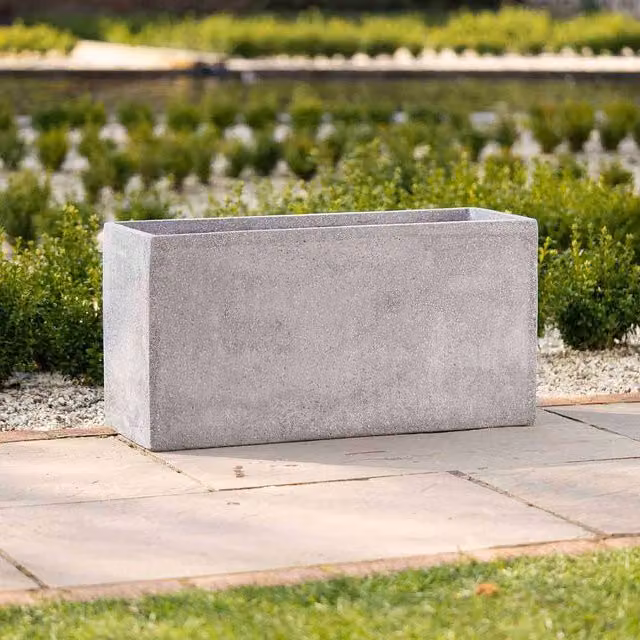 Primrose Grey Handmade Round Fiberstone Planter