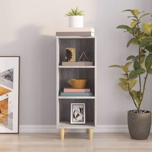 Berkfield Home Grey Sonoma Sideboard in Engineered Wood, W/D/H: 34.5 x 32.5 x 90 cm