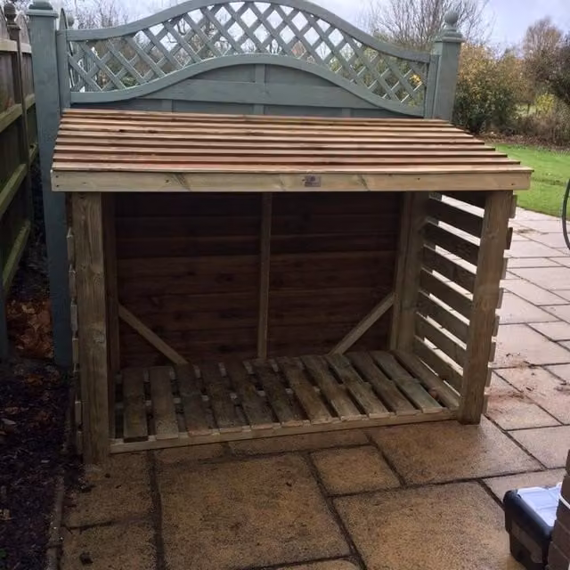 Churnet Valley Garden Furniture Ltd Heavy Duty Slatted Log Store in Brown, H 180 cm x W 120 cm x D 60 cm – 1