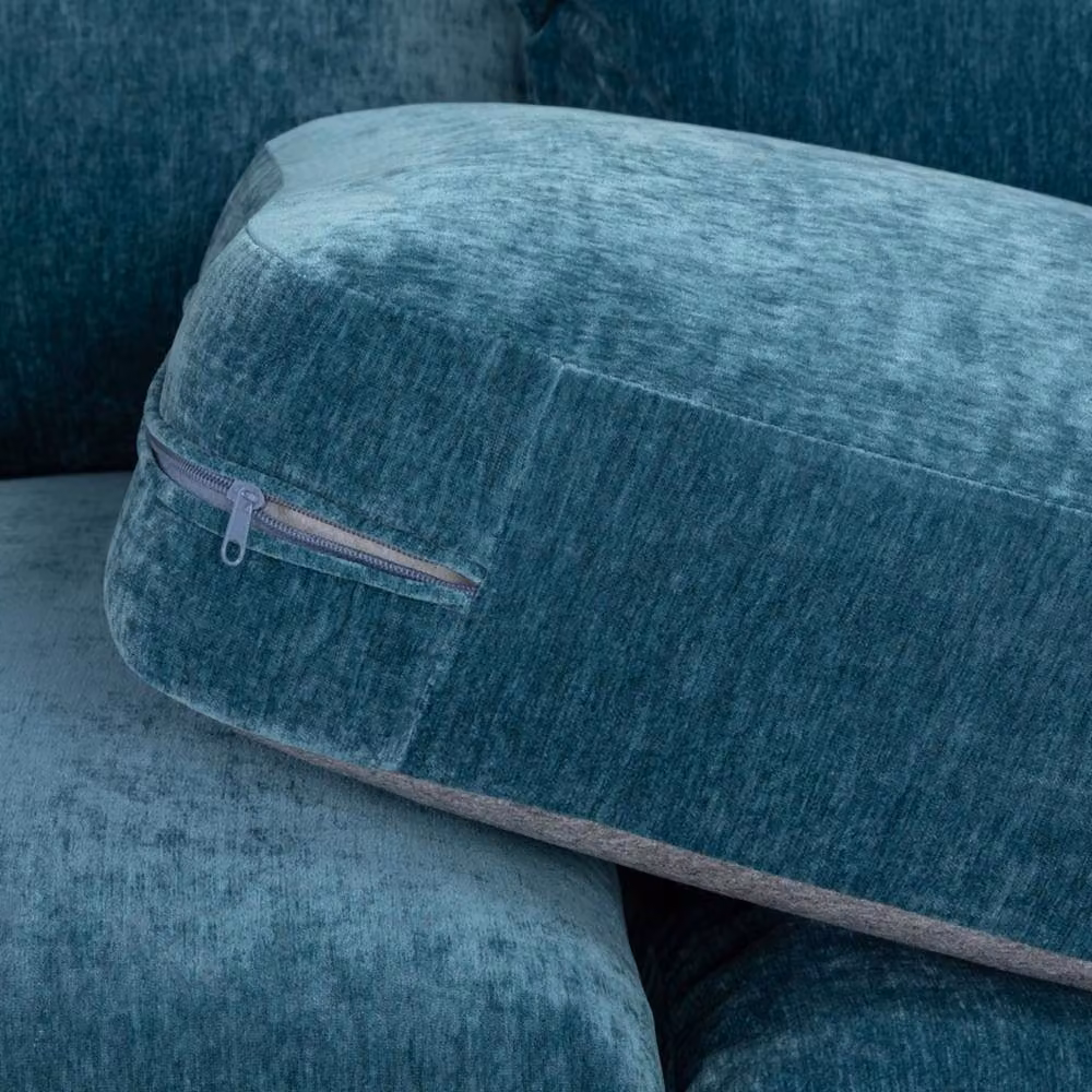 Furnishings For Less UK Colby 5 Seater L Shaped Corner Sofa in Petrol Fabric – 5