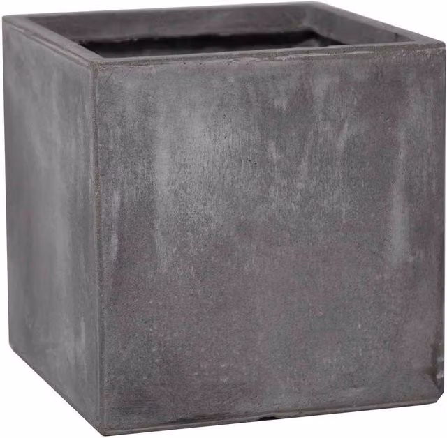Primrose Fibrecotta Cement Cube Pot Planter, Dark Grey, Diameter: 30 cm – 1