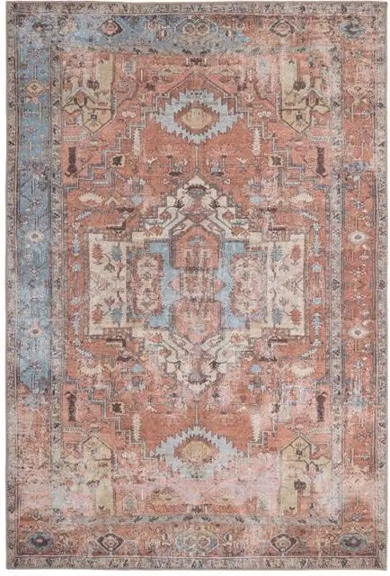 Kukoon Terracotta Distressed Flatwoven Living Room and Hallway Area Rug, W: 240 cm, D: 330 cm