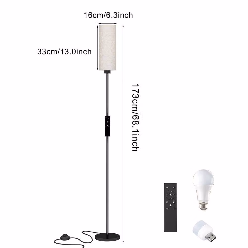 Havendro Black LED Floor Lamp with Dimmable CCT and Magnetic Remote Control – 2