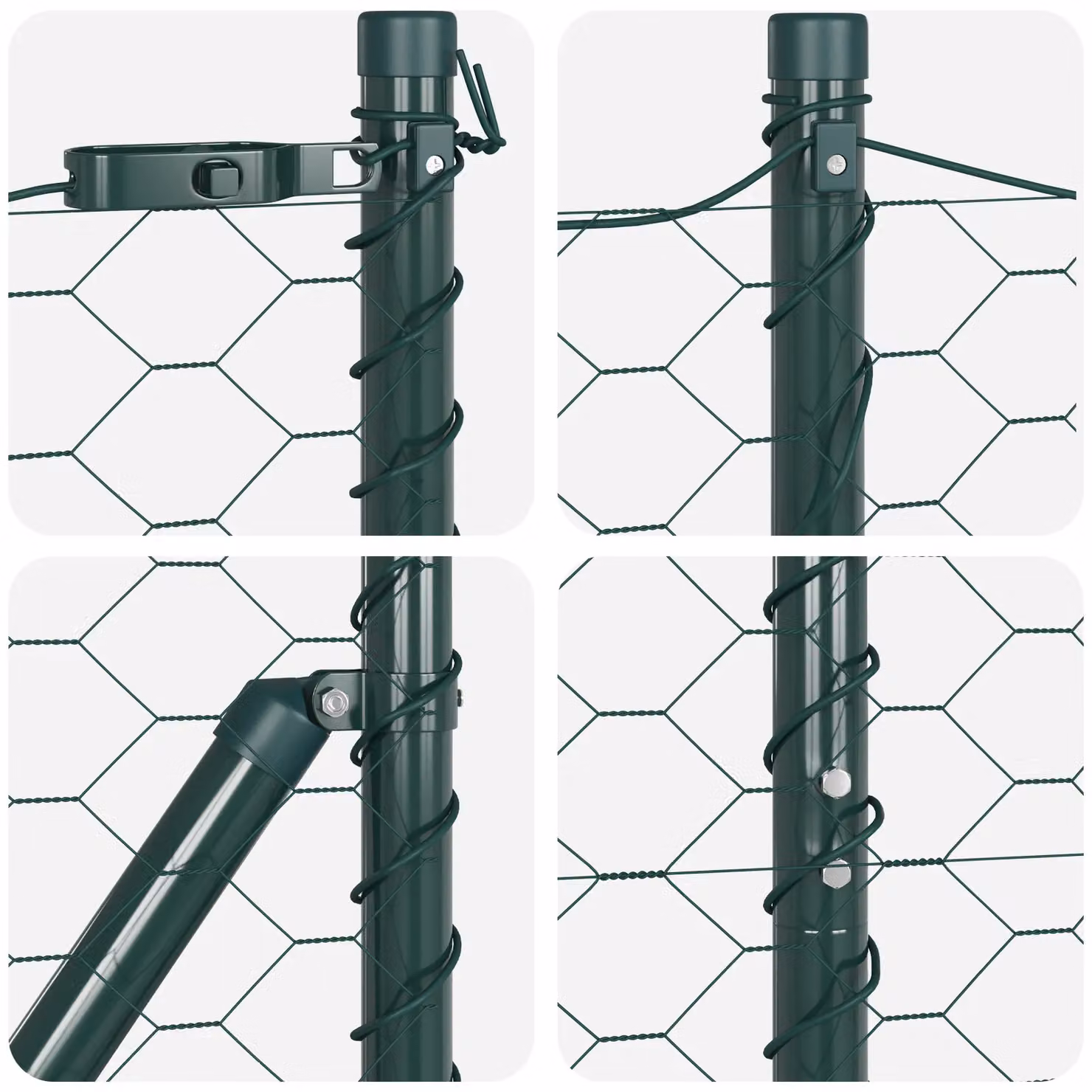 Berkfield Home Green Steel Hexagon Fence, 1.6 x 50 m – 3