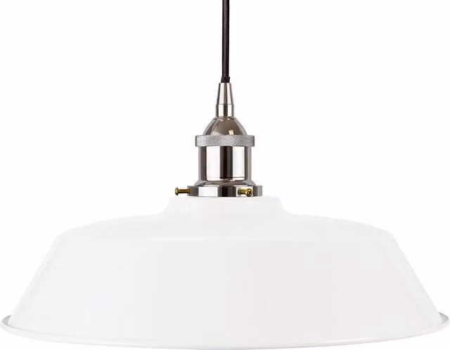 SE Home Chancery Round Pendant Light in White and Black with Nickel Finish – 1