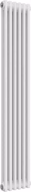 Bathroom Kingdom Colona White 2 Column Vertical Traditional Steel Wall Hung Radiator H: 150 cm, W: 29 cm