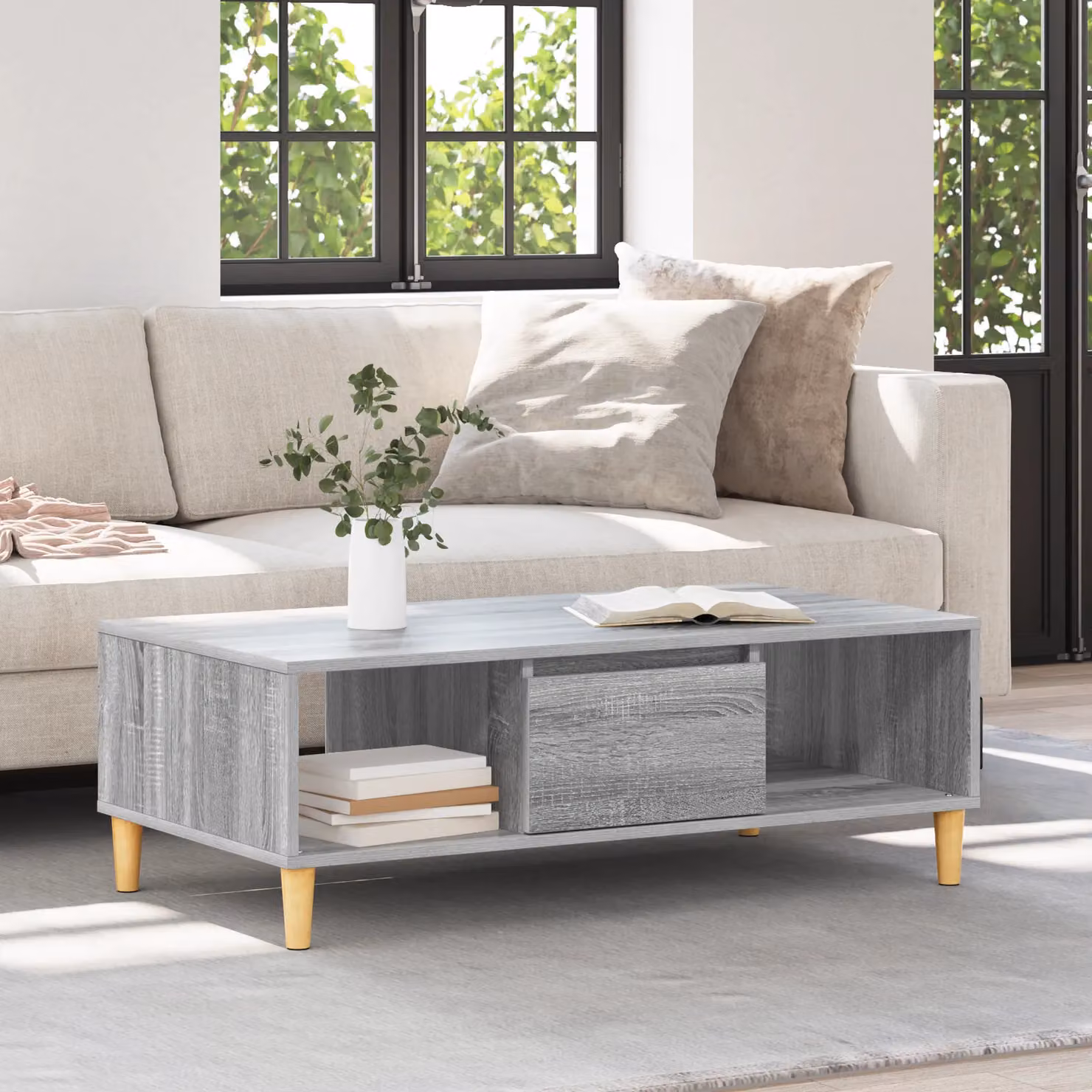 Berkfield Home Modern Grey Sonoma Storage Unit with Door in Engineered Wood – 3