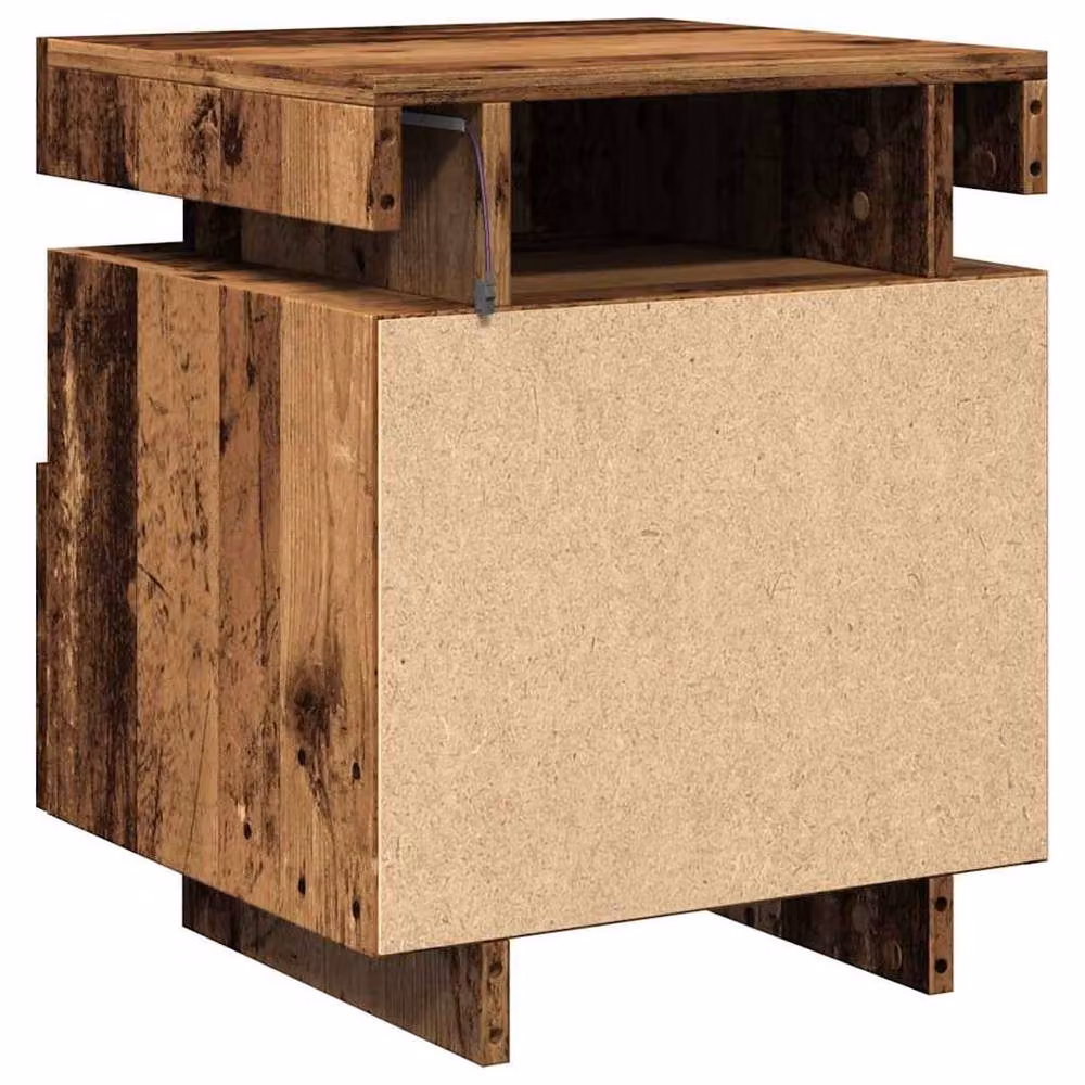 Berkfield Home Decorative Bedside Cabinets with Integrated LED Lights, 2 Piece Set, Brown, W: 40 cm, D: 39 cm, H: 48.5 cm – 7
