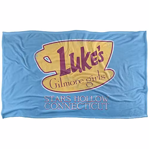 Warner Bros. Gilmore Girls Lukes Cafe Sign Super Soft Fleece Throw Blanket, Multicolour, W: 91 cm, D: 147 cm